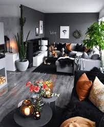 living room dark gray walls floor