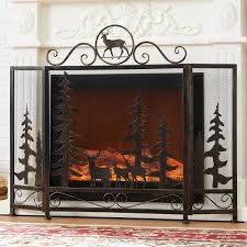 panel fireplace screen