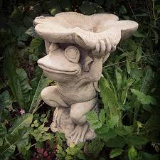 Sparta Frog With Dish Stoneware Garden