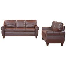 Wood Top Dark Brown Classic Pu Sofa Set