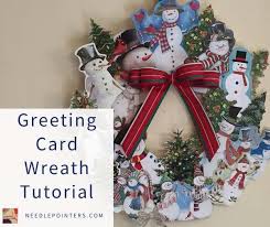 greeting card wreath how to recycle