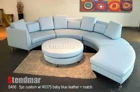 Round Leather Sectional Sofa Set