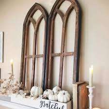 Tall Arched Wooden Window Frame Set Of