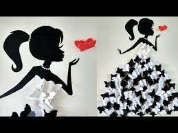 Diy Room Decor Ideas Making Girl With Butterfly Dress Wall Decor With Butterfly Butterfly Girl