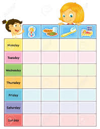Illustration Of A Daily Routine Chart
