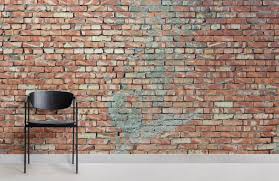 cement plastered red brick wallpaper