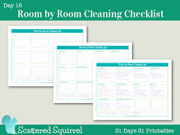 Day 18 Room By Room Cleaning Checklists Scattered Squirrel