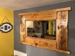 Large Rustic Reclaimed Wooden Mirror