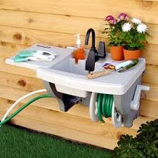 Garden Hose Reel Outdoor Sink Simply