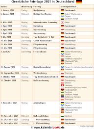 Übersicht über die 13 gesetzlichen feiertage und festtage für das kalenderjahr 2021 in bayern. Feiertage 2021 In Deutschland Mit Druckbaren Vorlagen