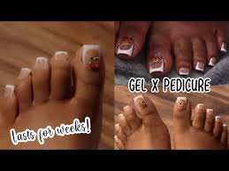gel x pedicure tutorial white french