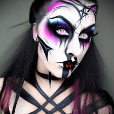 goth woman with crazy makeup creative