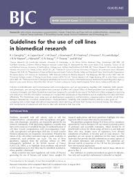 Guidelines For The Use Of Cell Lines In Biomedical Research