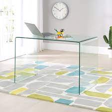 Geo Glass Small Clear Glass Desk The