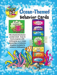 Ocean Themed Pocket Chart Behavior Cards With Tuna Graphics For Clothespins