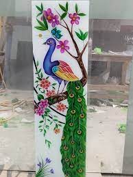 Peacock Wall Art Glass Painting Designs