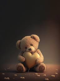 lovely teddy bear falling in love