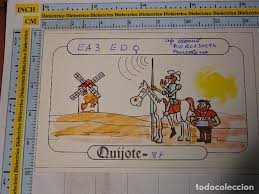 Don chisciotte e sancio panza: Postal Tarjeta De Radioaficionado Dibujo Don Q Kaufen Alte Besondere Postkarten In Todocoleccion 97594963