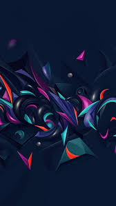 vq28 abstract art pattern rainbow blue