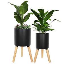 Fuxuiwy 2pcs Plant Pots With Stand 8