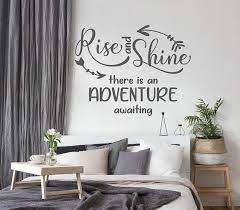 bedroom wall art lettering rise and
