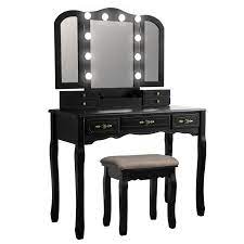 black makeup vanity desk