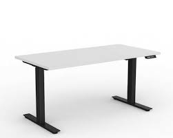 I really wanted a geek desk, but they're like 1,000 dollars. Olg Agile Electric Height Adjustable Desk Black Frame 2 Column Dunn Furniture