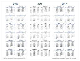 3 year calendar template for excel