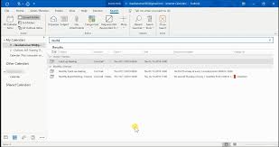 how to search calendar in outlook