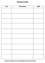 Cleaning Schedule Chart Nqs By Miss Pagana Teachers Pay