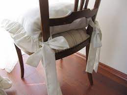 Chair Cushions With Ties Ruffle Linen