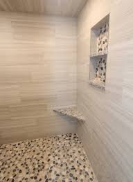 pebble stone low threshold shower