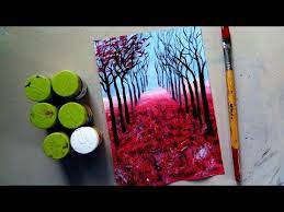 Autumn Scenery Drawing With Poster