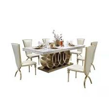 Metal Steel Frame Glass Dining Table