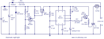 Automatic Night Light Circuit That Switches Off After A Preset Time