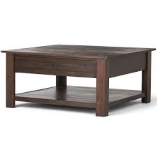 Wood can be crafted to look traditional, modern, rustic, or retro… depending on the design and the craftsperson. Simpli Home Monroe Solid Acacia Wood 38 Inch Wide Square Rustic Coffee Table In Distressed The Home Depot Canada