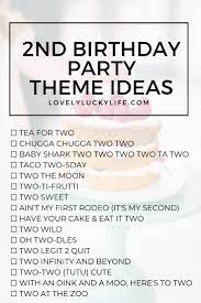 clever party themes for 2nd birthday