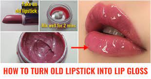 make lip gloss at home with old lipstick