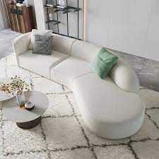 White Sectional Sofa Curved Sofa