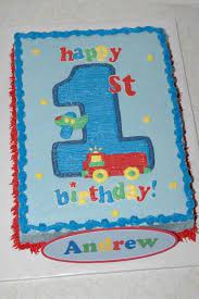 It's fun to give a menu nod to the baby's gender, once all is revealed. First Birthday Sheet Cake Boy Novocom Top