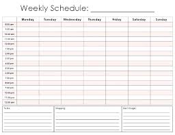 Calendar Template With Hours Weekly Schedule One Week Excel Times