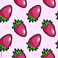 strawberries seamless pattern light