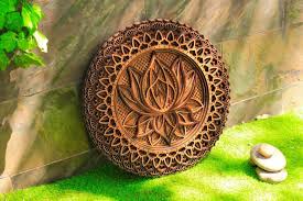 Round Lotus Flower Wood Multilayer