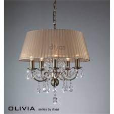 Shop modern chandeliers at shades of light! Il30057 Sb Olivia 8 Light Antique Brass And Crystal Chandelier With Soft Bronze Gauze Shade