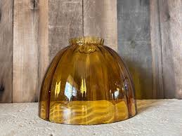 Vintage Amber Glass Lamp Shade Amber