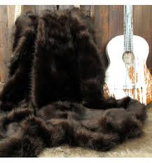 brown bear fur throw large brown fur