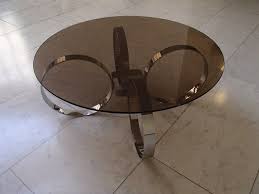 round glass coffee table 1970s for