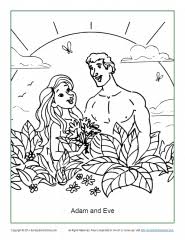 Sight word coloring pages printable collection. Adam And Eve Coloring Page
