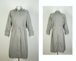 Ladies Burberrys Belted Gray Trench
