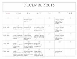 Free Editable Printable December 2015 Cleaning Calendar Money